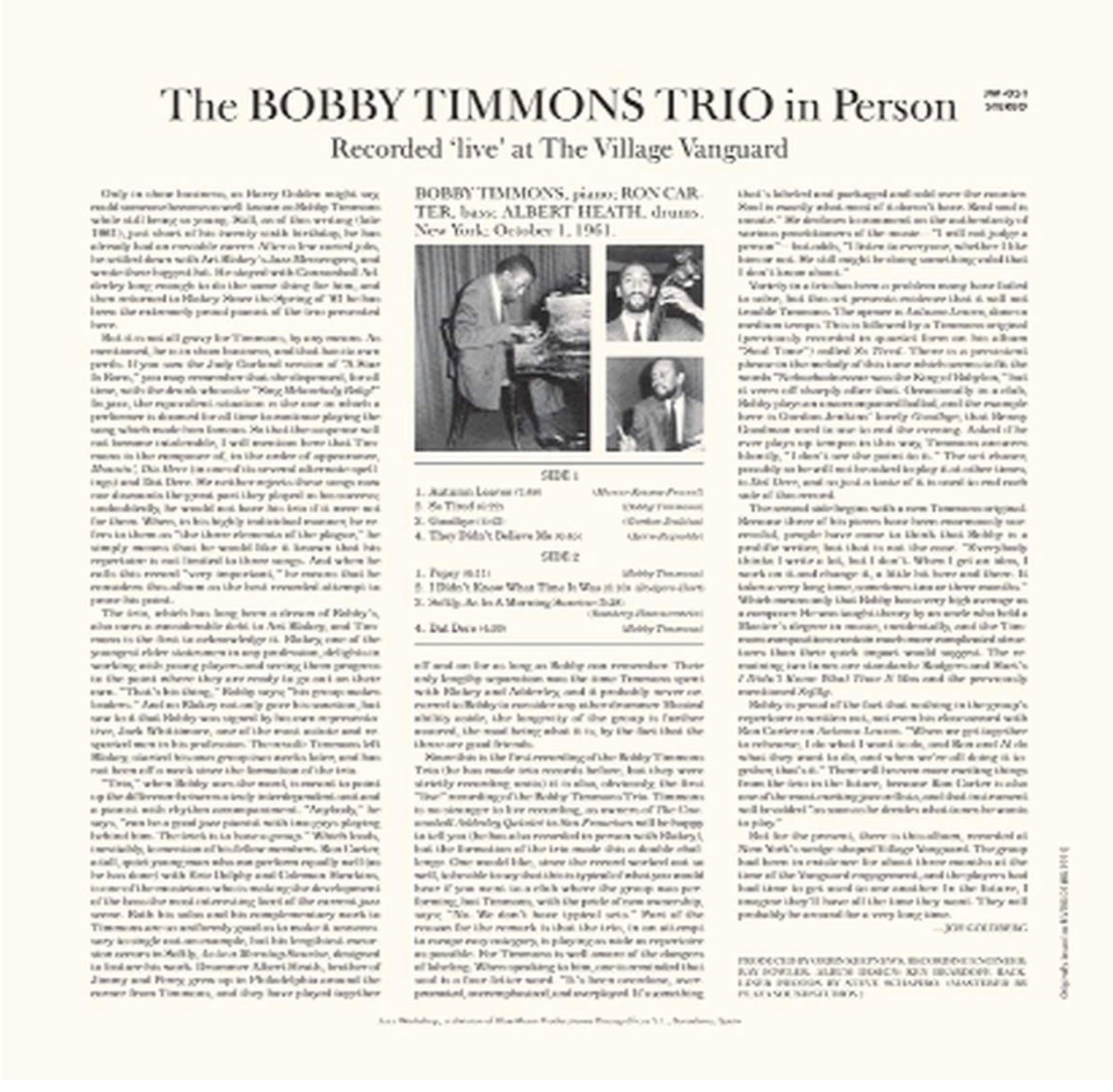 Bobby Timmons Trio - In Person (LP 180g)