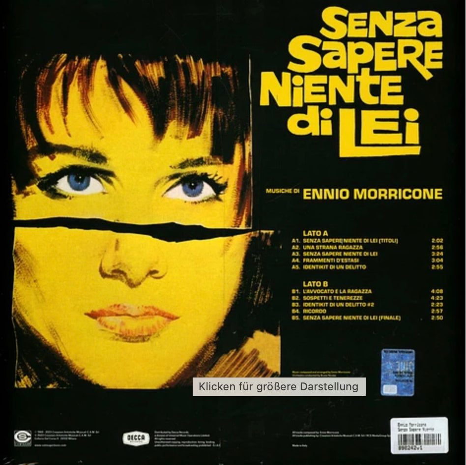 Ennio Morricone - Senza Sapere Niente di Lei (Yellow Vinyl)