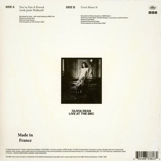 Olivia Dean - BBC Radio 1 Live Lounge (7" Single RSD Vinyl)